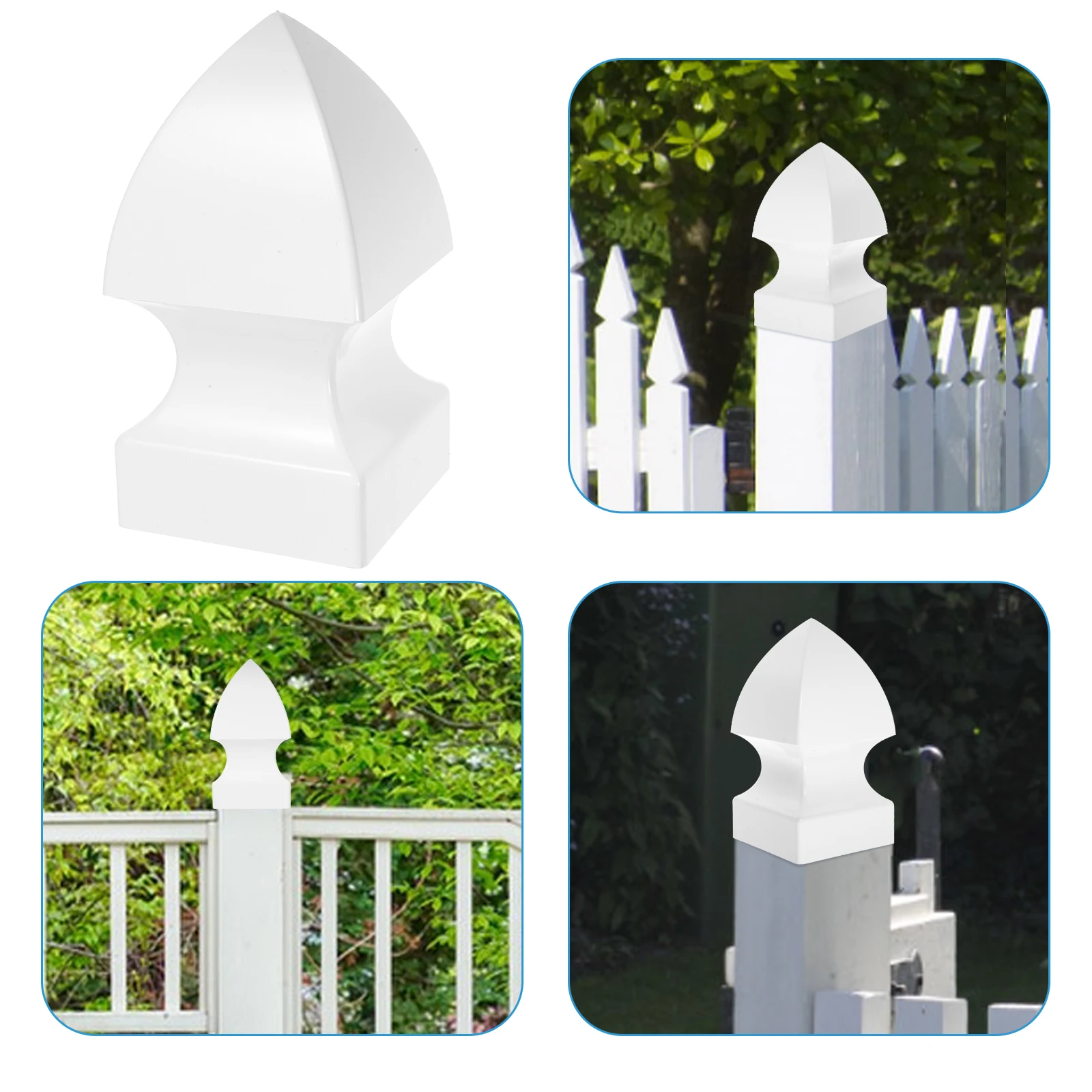 

1pcs PVC Column Cap Fence Caps Flat Lattice Deck Chain Link Banister Toppers Durable Weather Resistant Retro Design Easy Install