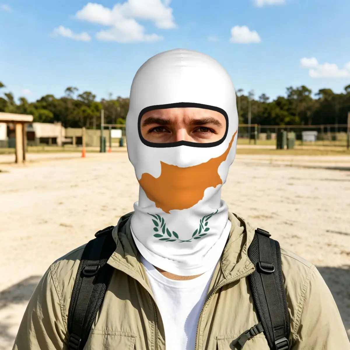 Cyprus Flag Balaclava Full Face Mask Breathable Motorcycle Winter Warm Full Cover Caps Neck Windproof Dustproof Cycling Caps