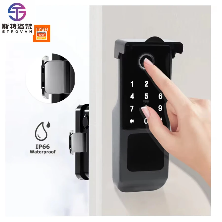 STLF Wireless Ip66 Waterproof Rainproof Tuya Wifi Fingerprint Smart Lock for Outdoor Access Control System