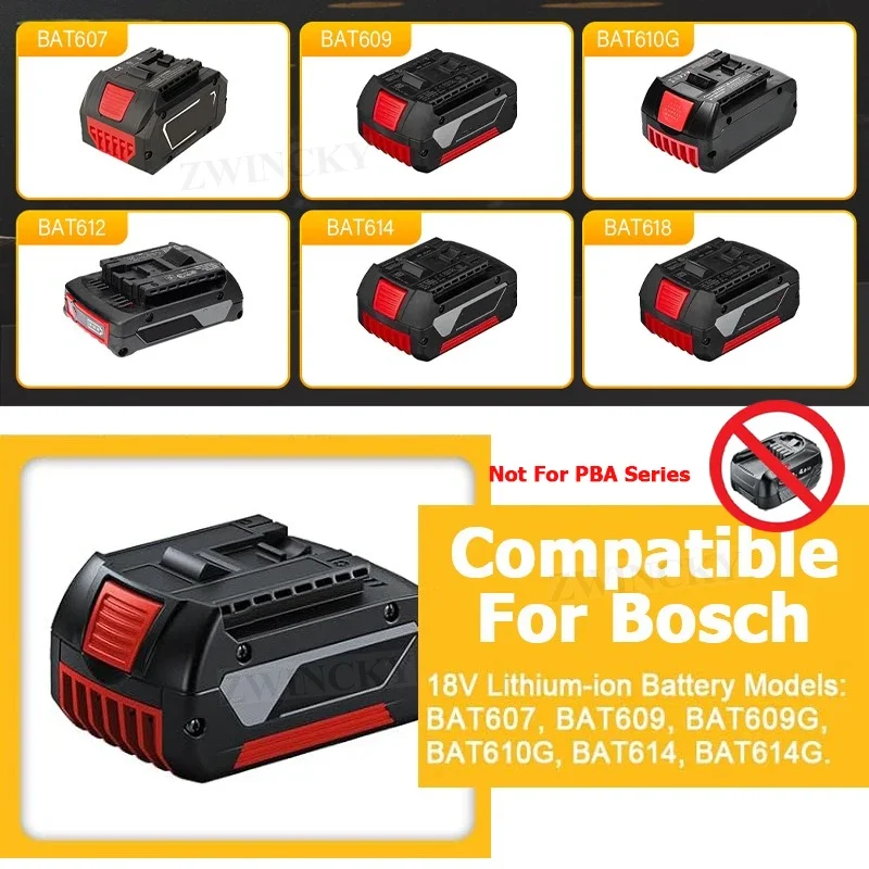LED Tool Light Portable Camping Lantern with USB Type-C Charging Port For Bosch 18V BAT619G BAT619 BAT609 Lithium Battery