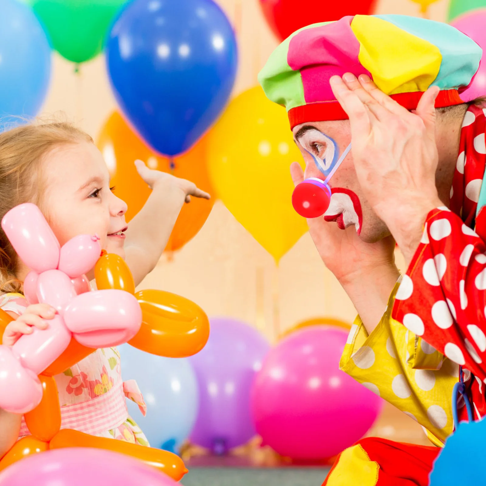 5 قطعة LED الأحمر مهرج الأنف السلس خفيفة الوزن تأثيري المرحلة الدعائم عيد الميلاد هالوين حفلة مهرج الأنف الدعامة ديكور الحفلات الدعامة #4