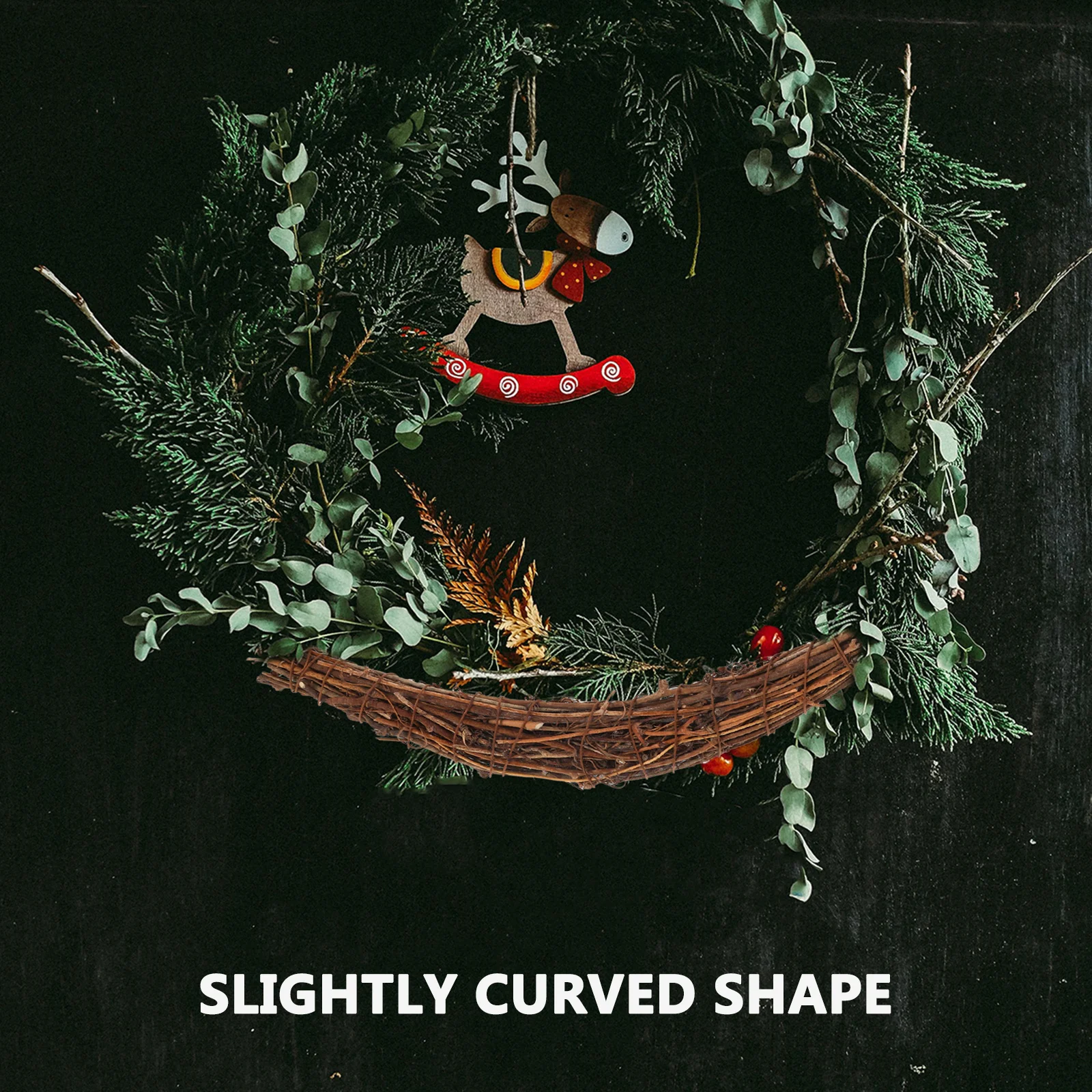 

Creative Crescent Grapevine Wreath for DIY Decoration Handmade Rattan Wreath Frame Ideal for Christmas Door Decor and Festive