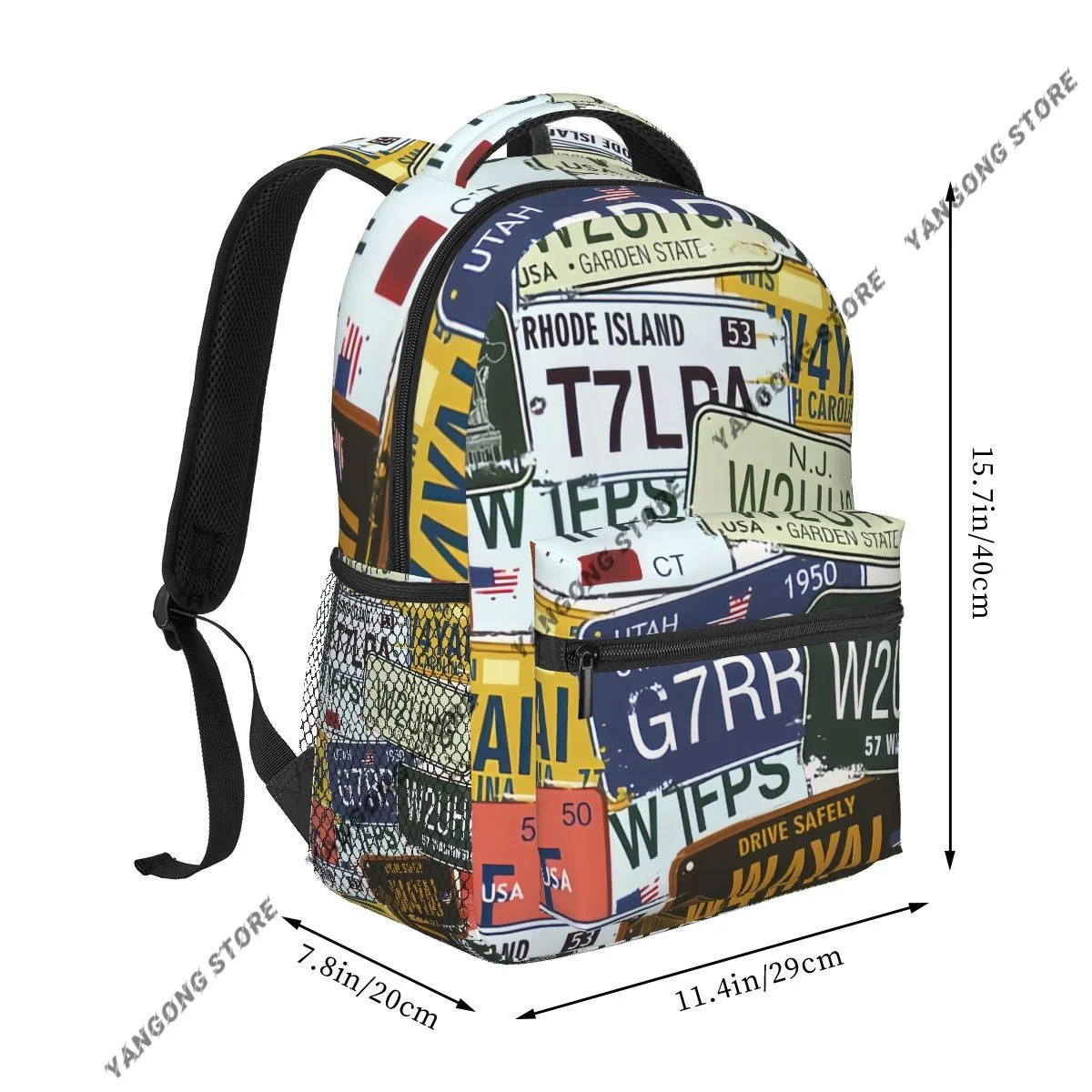 Backpack Women Men Unisex Students Backpacks Original Retro License Plates Personalized Travel Vacation Travel bag Bookbag