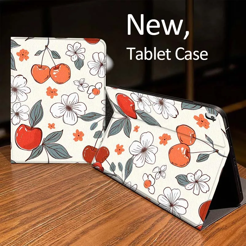 

Cherry Flower Pattern For iPad Pro mini Air 1 2 4 3 5 6 7 8gen 9gen 11 M2 M3 M4 6th 7th 10th 11th Gen 2025 Tablet Case