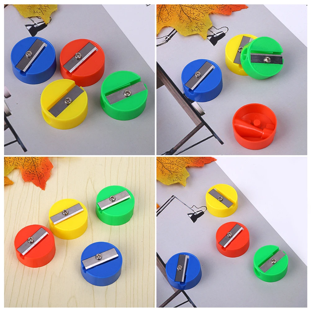 

100pcs Mini Sharpener Handheld Kids School Colorful Pencil Sharpener Supplies Plastic Manual Student Office Use Gift
