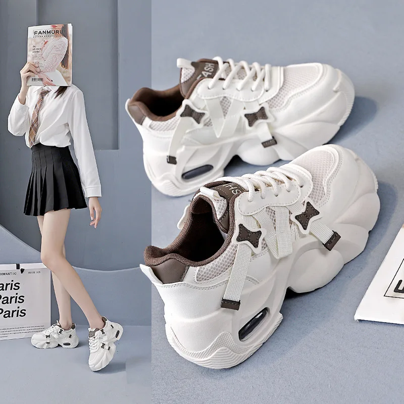 

Ladies Vulcanized Thick Soled Dad Shoes Autumn Style Street Photography Student Running Sports Shoes Height Increasing Casual