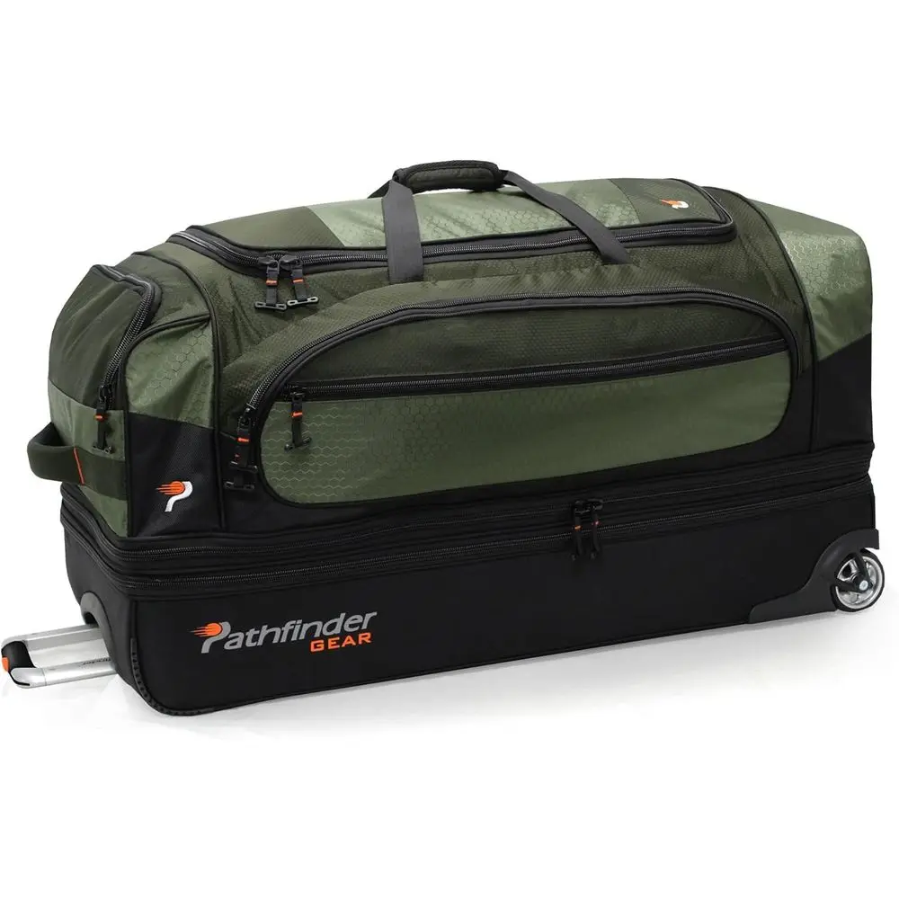 

36 Rolling Drop Bottom Duffel Bag, Olive Green, Universal Fit