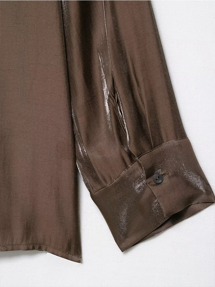 Eleganckie koszule damskie w tęczowych kolorach, modne w 2025 roku, z długim rękawem, streetwearowe, codzienne bluzki i koszule damskie, elegancki top.