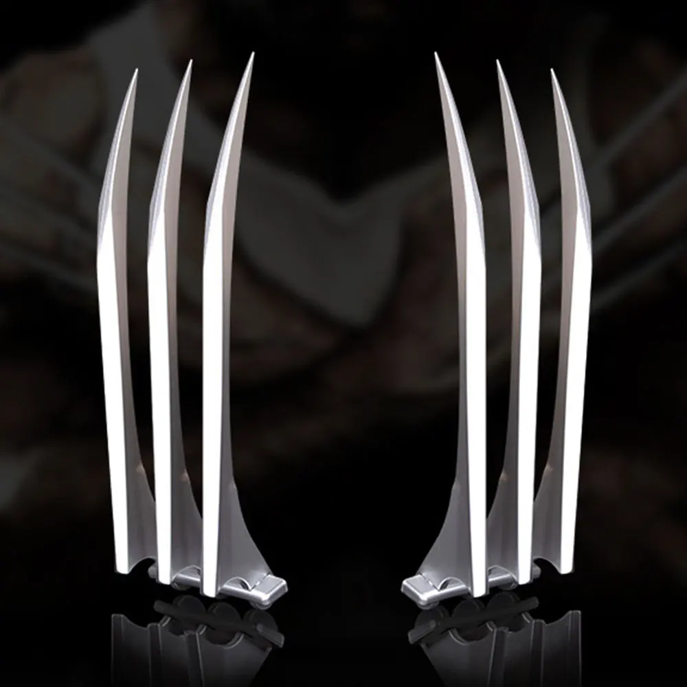 2 unids/pars 25cm película Wolverine juegos de accesorios 1:1 Cosplay Prop hoja dura Logan garras pata seguridad Halloween regalo juguete juego de rol