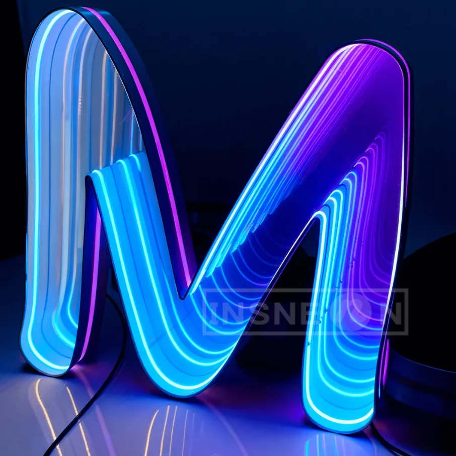 

Изготовленное на заказ зеркало «Бесконечность», светодиодная вывеска с логотипом для настенной буквы, персонализированная деловая вывеска, декор с буквами, 3D светящиеся огни, многоцветные