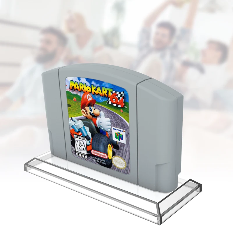 ชั้นวางการ์ดเกมใสแบบพกพาที่เข้ากันได้กับ N64ของ Nintendo ที่ใส่ตลับหมึกพลาสติกใสแบบพกพาทนทานชั้นวางของ