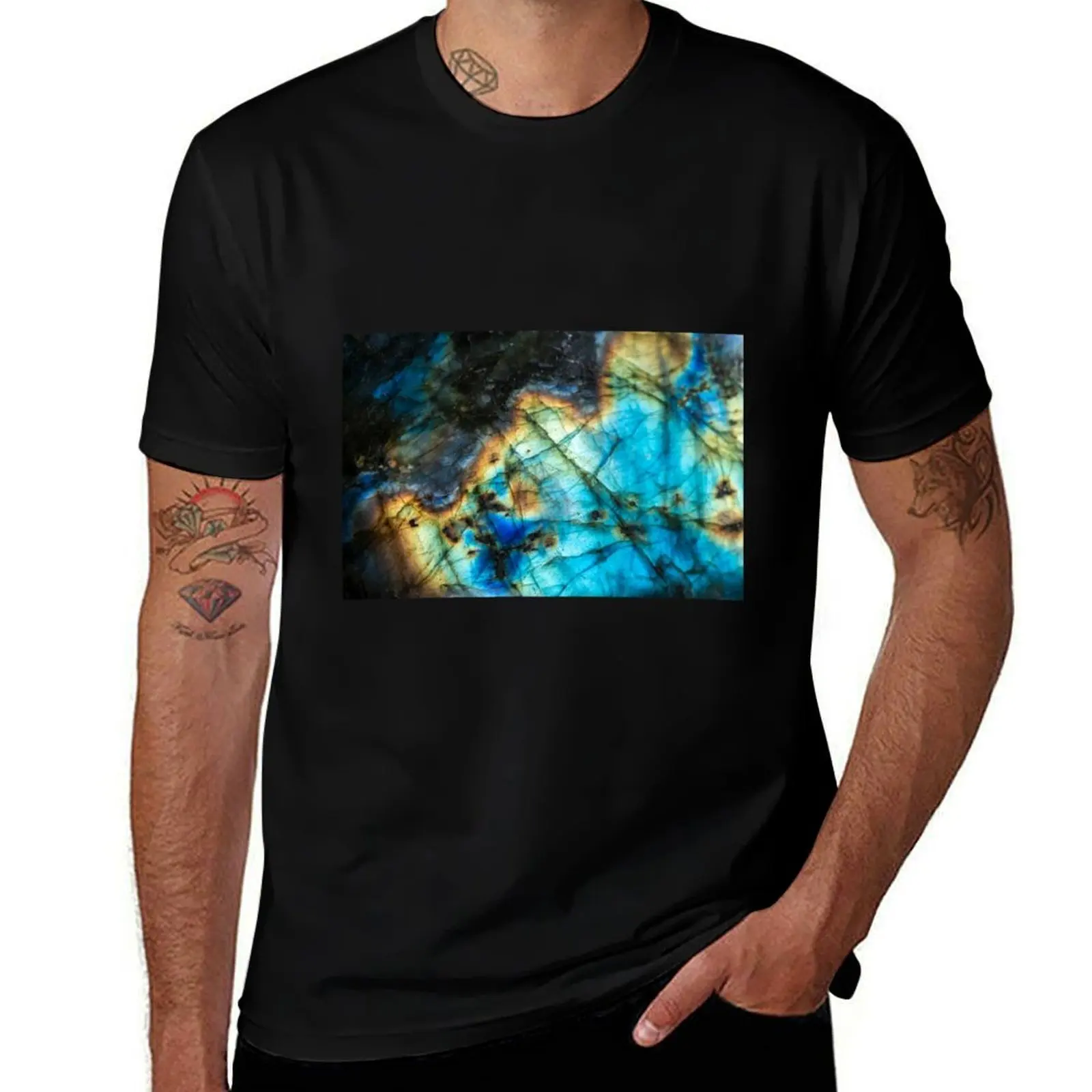 Labradorite Macro 1 T-Shirt Casual Basic Short Sleeve T-Shirt