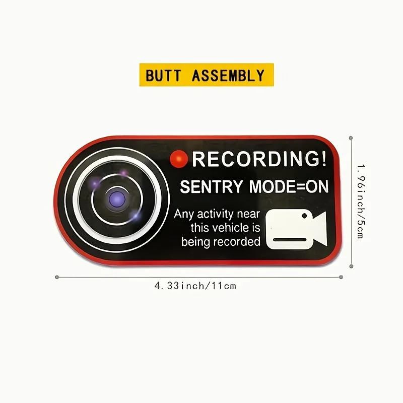 2個/セット「録音中！」 「セントリー モード オン」ステッカー - 電話、ラップトップ、スクラップブック用の取り外し可能な粘着デカール |   セキュリティ愛好家へのギフト