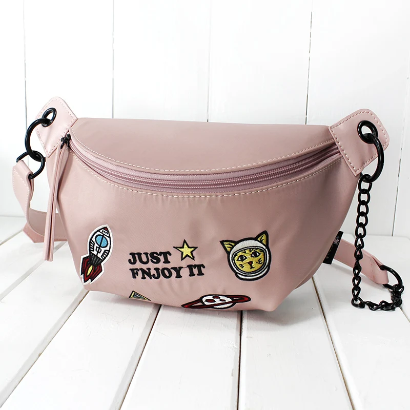 Bloemenprinses Dames Borsttas 2024 Trend Mode Lente Nylon Roze Zwart Vrouwelijk Meisje Schouder Crossbody Messenger Bags