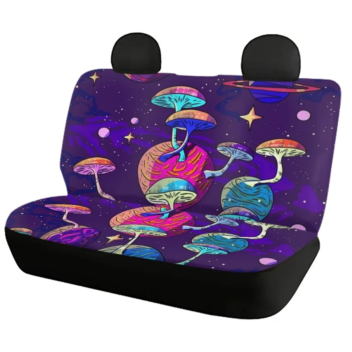 Fantasy Mushroom Design Pattern Vehicle Seat Covers Front&Back Seat Car Seat Protector 4Pcs/Set Cushion Cover Interior Accessory