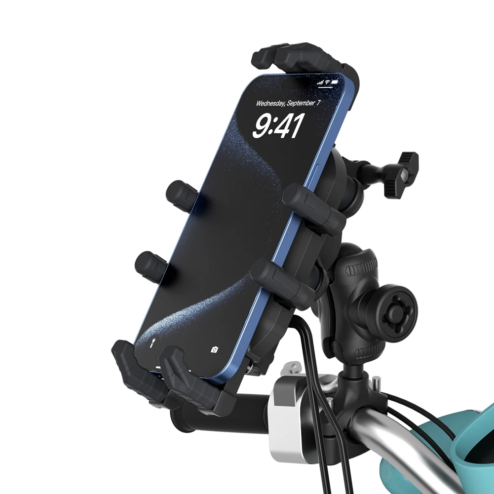 

Fast Charger Stand 15W Wireless Charging Shockproof Smartphone Handlebar Mount Anti-Theft Bike Cellphone Support Waterproof