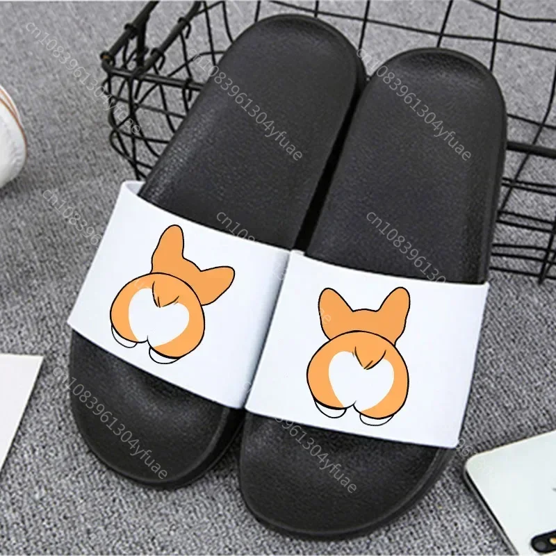 Butt Funny Corgi Slippers women casual cute graphic home Slippers woman flip flops Bathroom Slide Women indoor Slippers