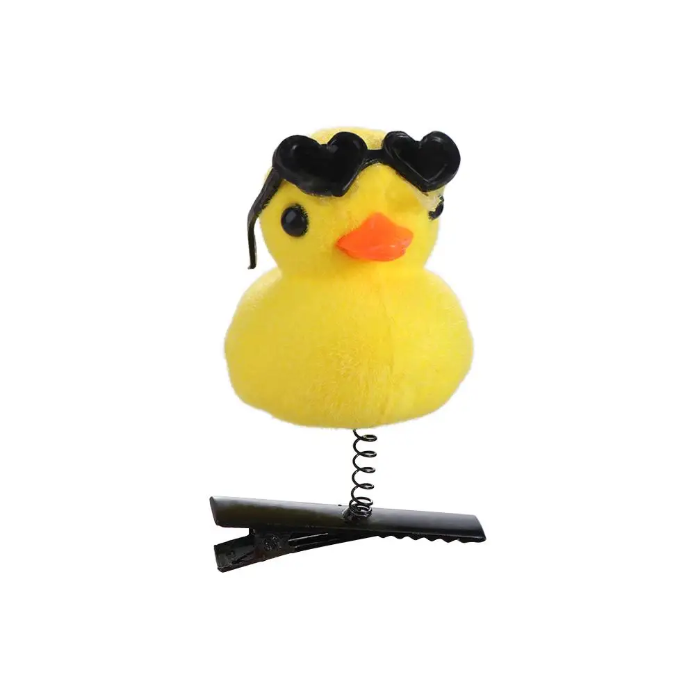 Милые заколки для волос с цветком и уткой, бантом, плюшевые заколки с курицей, шапка, забавные мультяшные заколки в виде утконоса для детей/детей