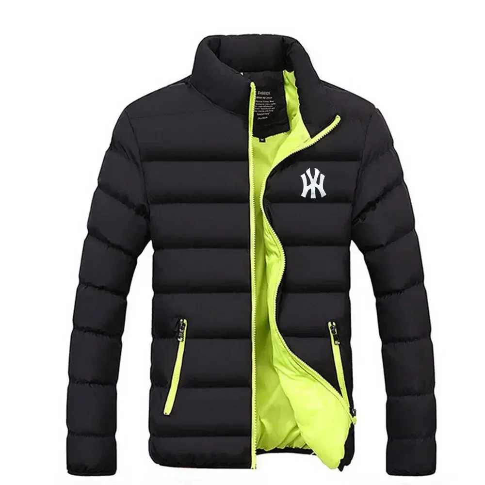 2025 Chaqueta de tendencia juvenil cortavientos chaqueta acolchada de algodón deportes casuales Otoño e invierno cuello alto para hombres cálido y grueso para hombres