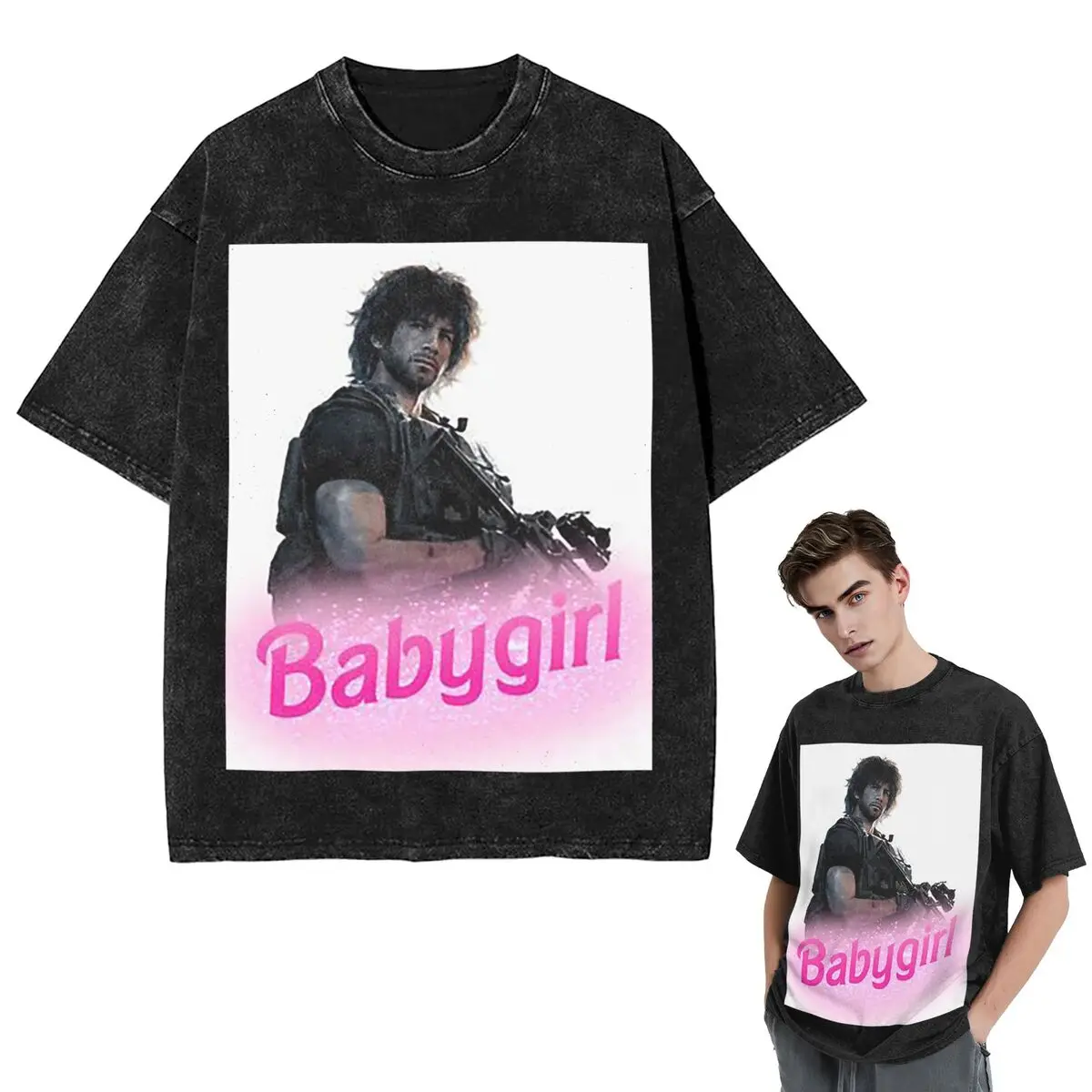 Streetwear T-Shirts Carlos Oliveira Babygirl Washed T Shirt Short Sleeve Hip Hop T-Shirt Tops Tees for Men Women
