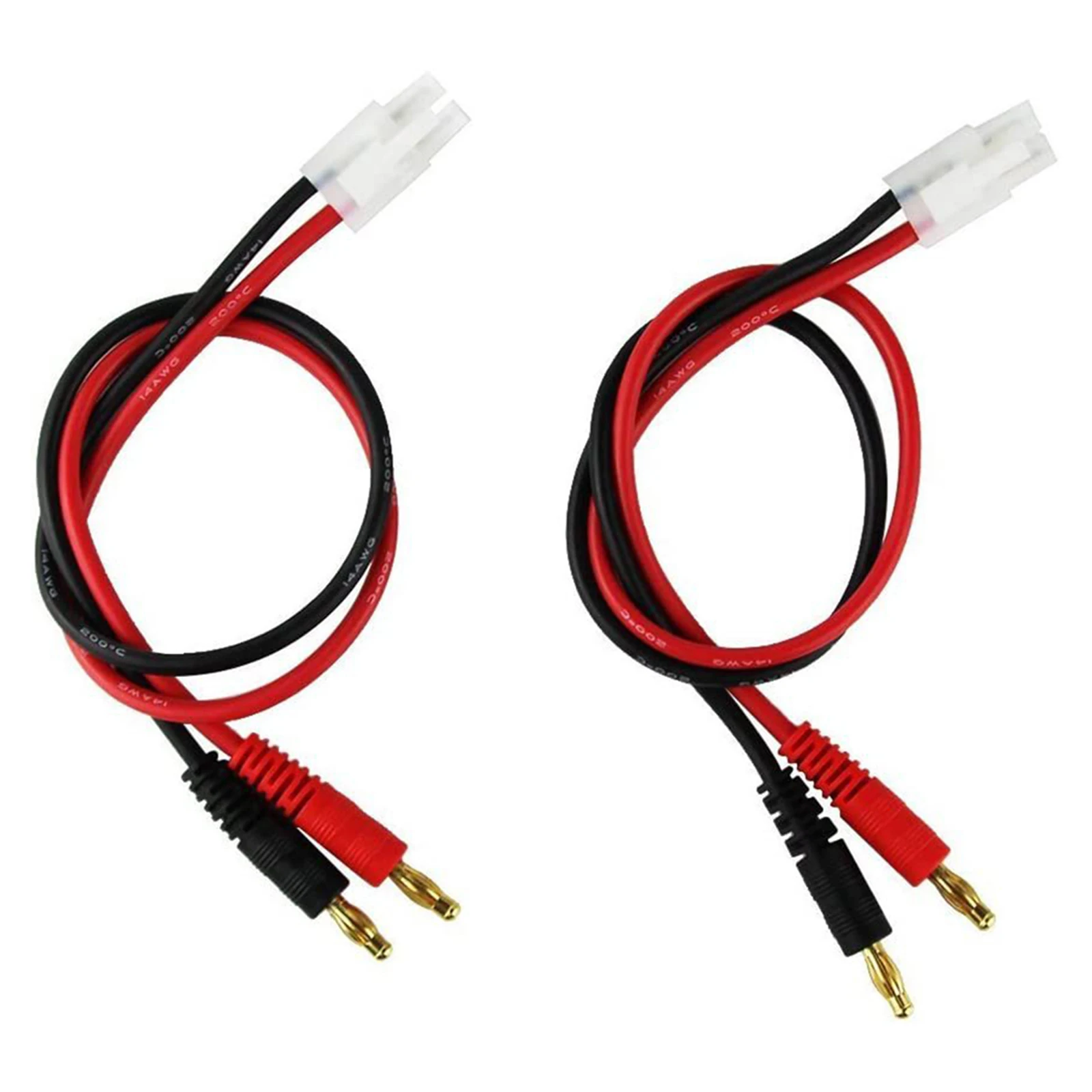 For Tamiya Male Connector to 4 mm Banana Adapter 2PCS for RC Chargers Helicopters Quadcopters 110V DC 10A 30cm 18AWG Cable