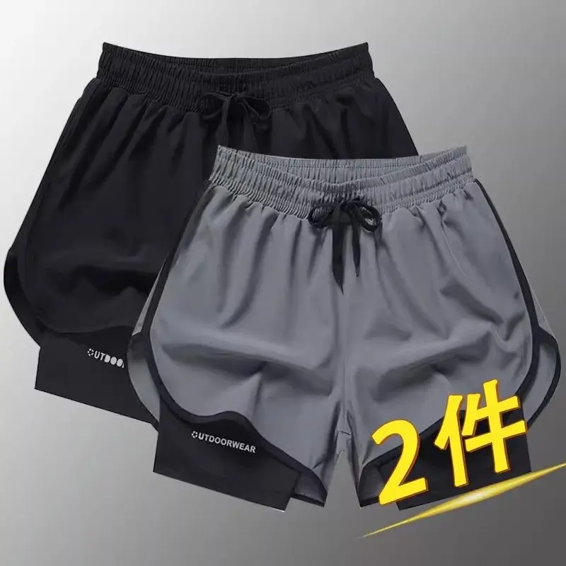 

Мужские корейские плавательные шорты, летние спортивные шорты для бега, предотвращающие неловкость, спортивное нижнее белье длиной три четверти