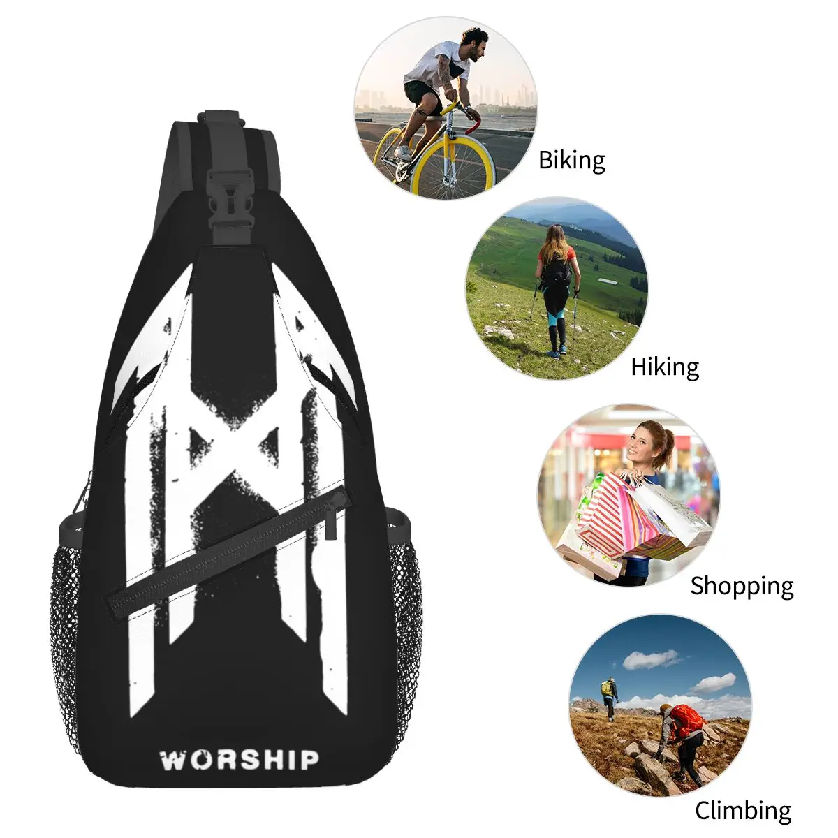 Worship Sling Bags Chest Crossbody Shoulder Sling Backpack Outdoor Sports Daypacks Sleep-Tokens Cool Metal Band Casual Pack