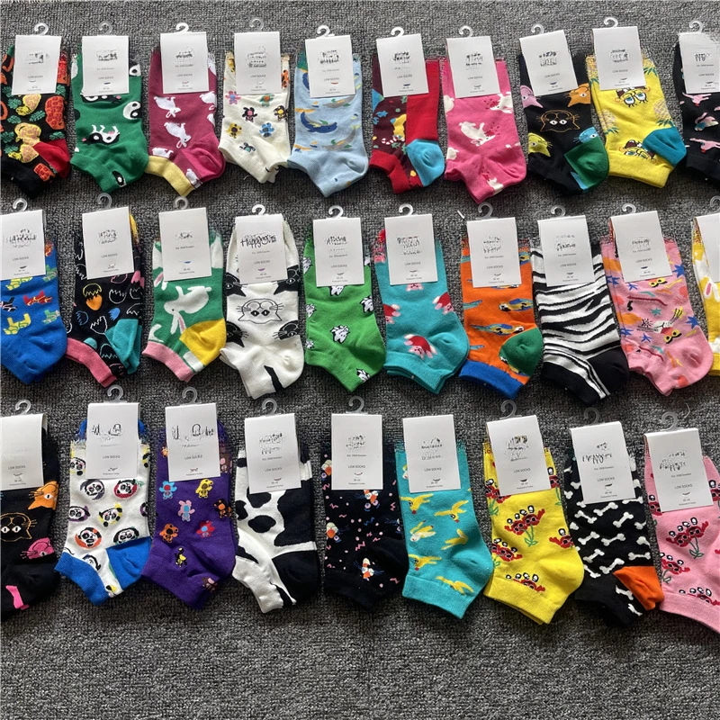 

Cute animal socks socks low-rise men and women ins tide boat socks couple.