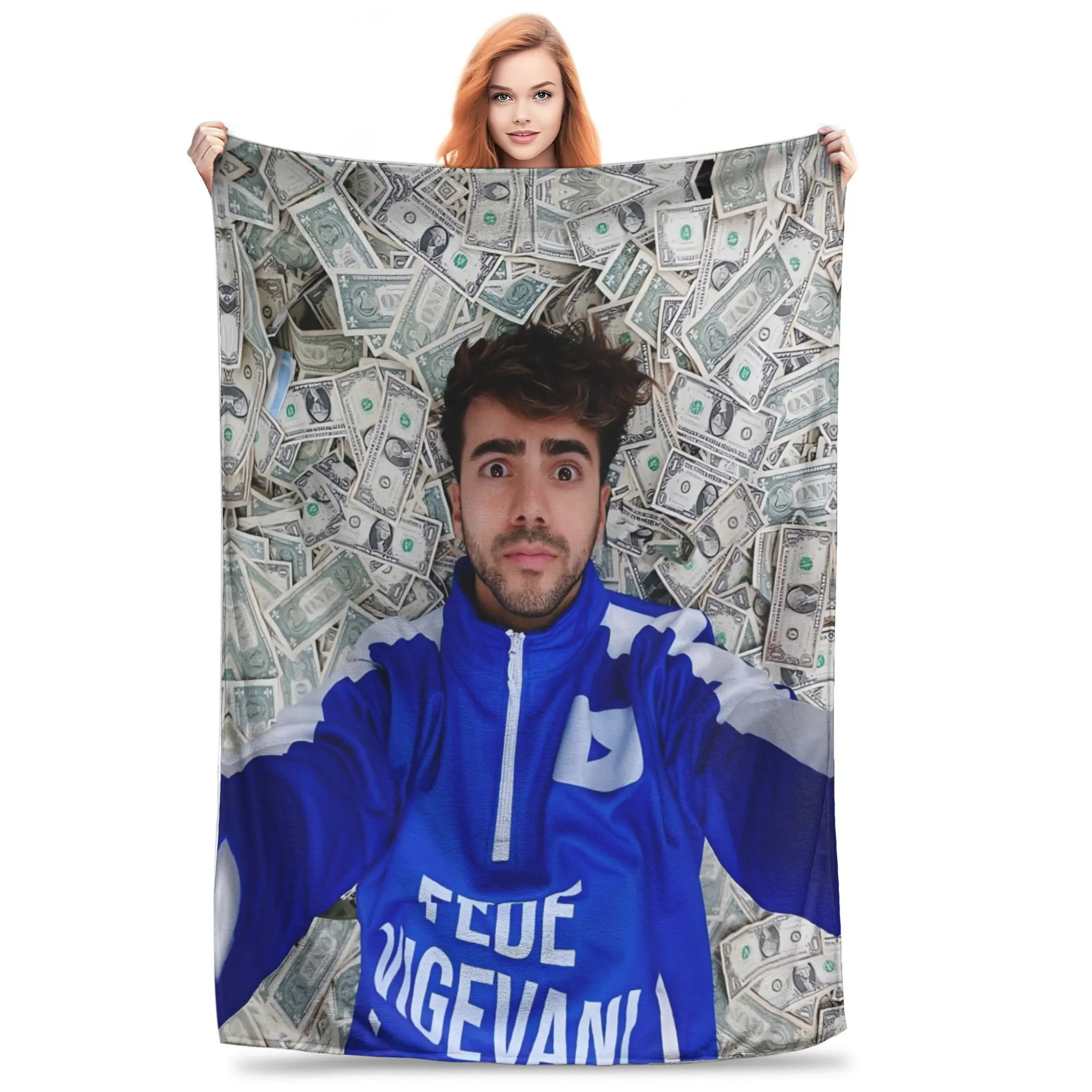 Super Soft BlanketKids Adult Travel Internet Celebrity Fede V-Vigevani Throw Blanket  Flannel Bedspread Print Sofa Bed Cover