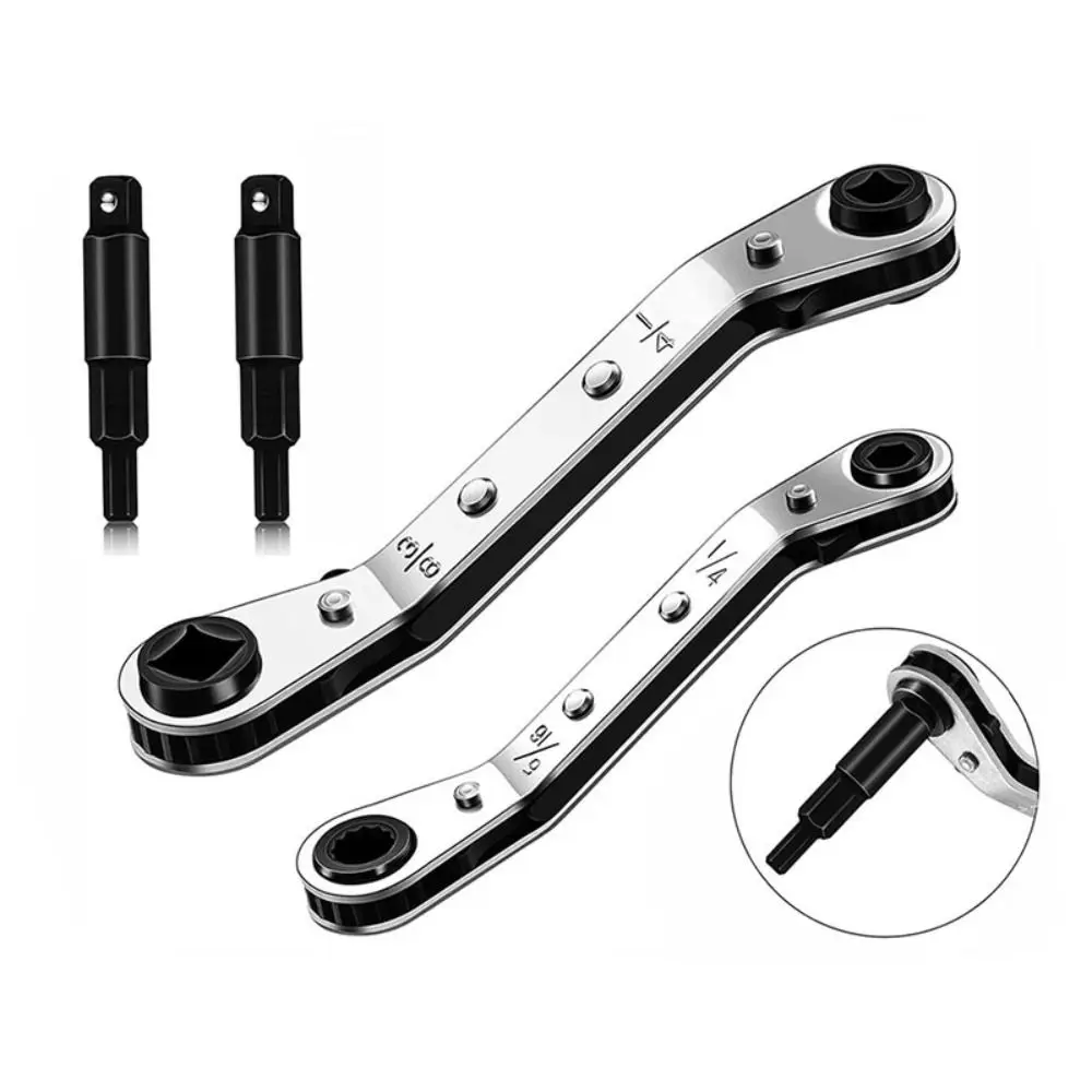 

Профессиональный ключ для клапана кондиционера, шестигранный адаптер, эффективный ключ с храповым механизмом, стальной точный сервисный ключ, инструмент для дома