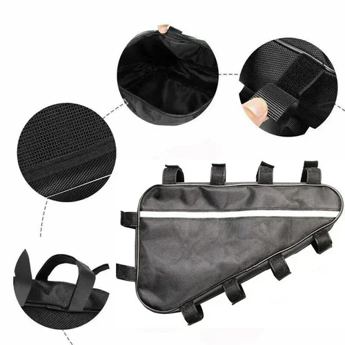 Imagen 2 del producto Paquete de bicicleta con batería triangular, impermeable, tela Oxford 210D, convertido, funda para marco de tubo de bicicleta de montaña y carretera, bolsa de almacenamiento para bicicleta
