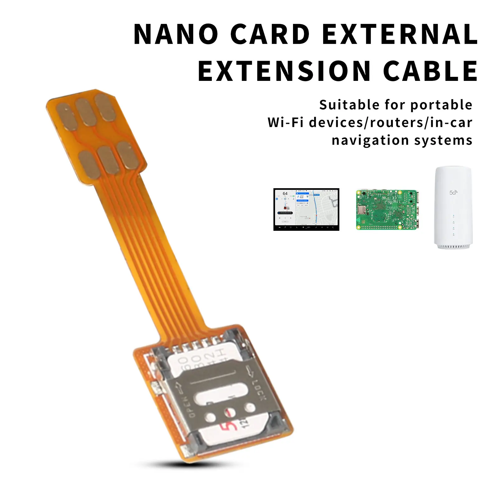 CPE External Card Extension Cable Portable WiFi Router Adapter Nano Card Flip-Cover Slot FPC Integrated Cable 5cm - view 4