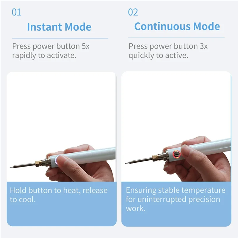 -ABHW USB Dual-Heating Thread Burner One-Touch Melt Rechargeable Cordless Thread Zapper For String