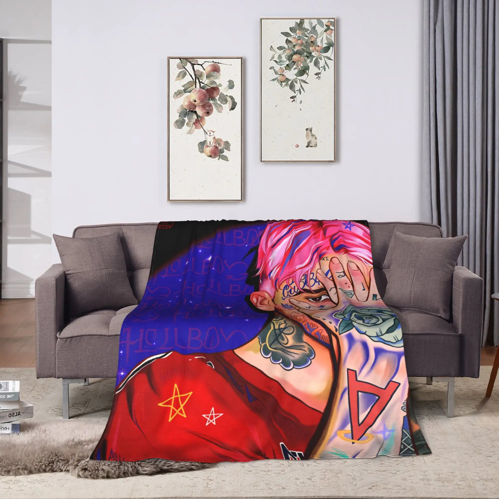 Lil peep Love Warm Blanket American Rapper Travel Plush Bedding Throws Fluffy Couch Bed Flannel Bedspread Sofa Bed Cover