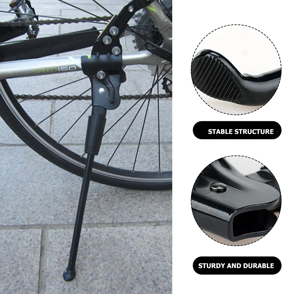 

1pc Bike Kickstand Adjustable Aluminum Alloy Foot Brace For Mountain Road Bicycles Rear Stand Parking Rack Accessory