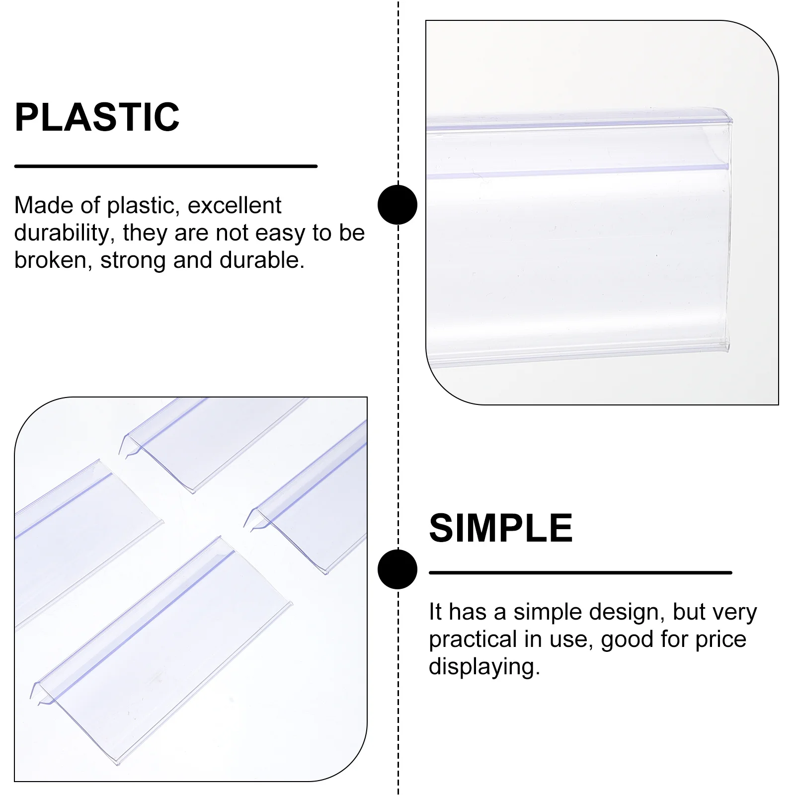 10個のクリアプライスラベルホルダー透明プラスチックタグスタンド、小売店での製品識別を容易にするプラスチックラベルラック