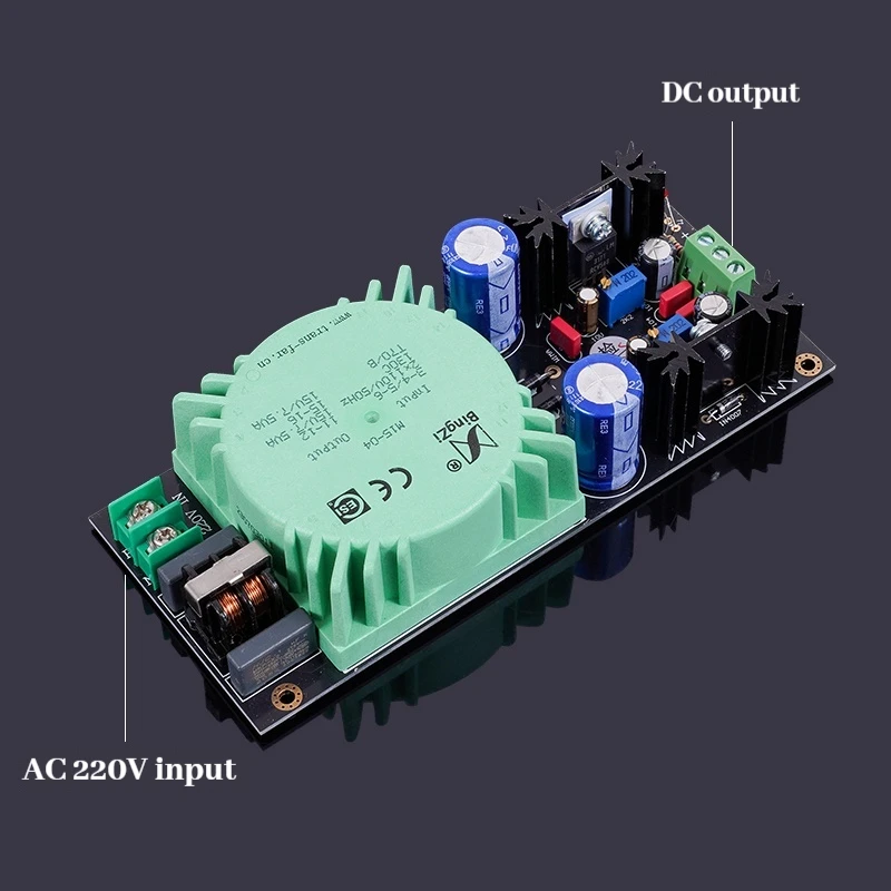 Dual LM317 two-way transformer output adjustable voltage regulator circuit board can be installed Talema linear power supply EMI