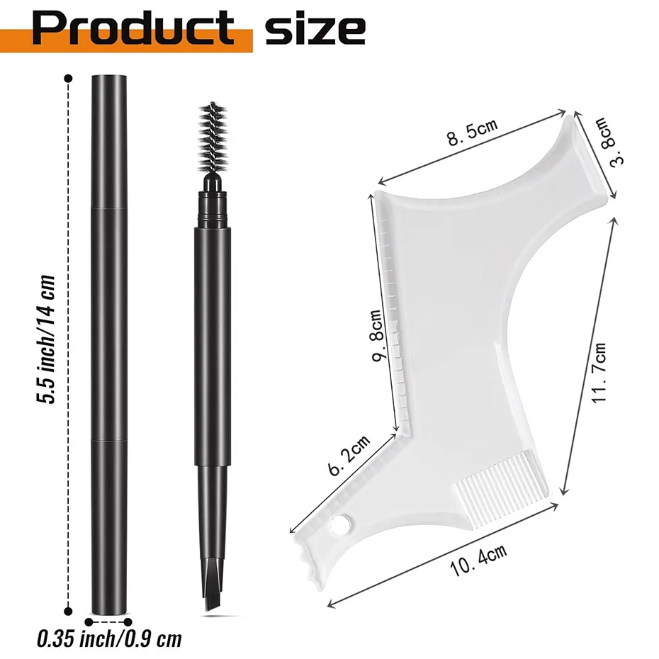 Men Bear Care Tool Kit Waterproof Long Lasting Man Beard Pen Beard Template 2pcs Set 2IN1 Male Mustache Repair Shape