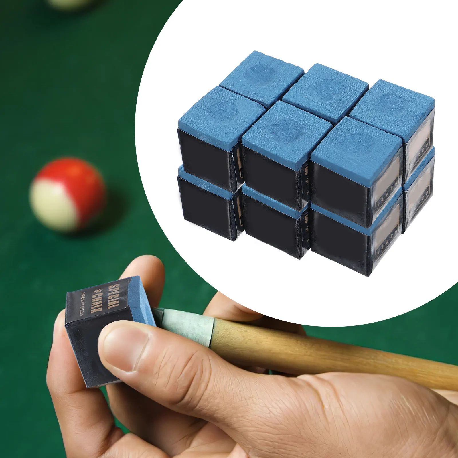 

24Pcs Premium Pool Cue Chalk Cubes for Billiard Players Enhanced Friction Grip Prevent Cue Skidding Pool