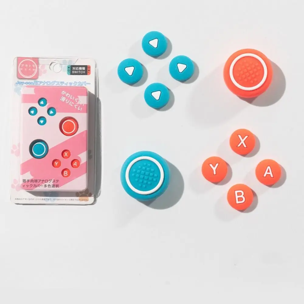 Mode Silicone d-pad bouton croisé doux coloré coque peau Durable ABXY clé autocollant pour interrupteur Oled NS Joy-con
