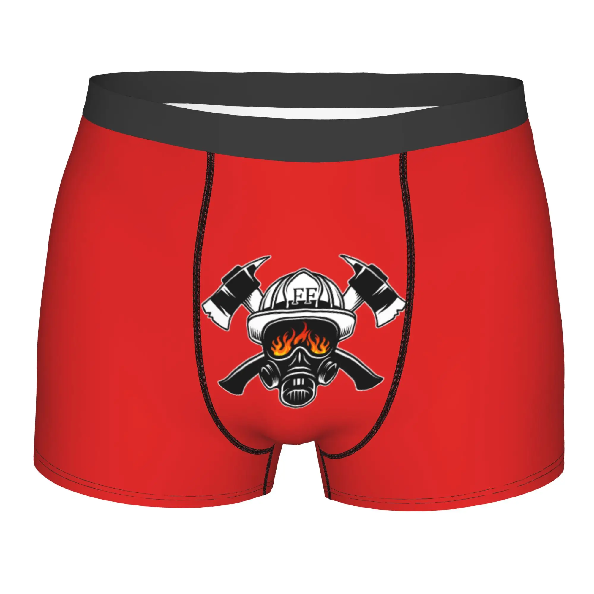 

Custom Firefighter Skull Boxers Shorts Mens Fireman Fire Rescue Briefs Underwear Cool Underpants