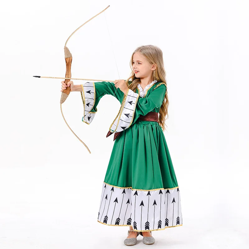 Robe de Princesse Sagitchlorus avec Longue Ceinture pour Fille, Costume de Cosplay Amusant pour Halloween, Noël et Nouvel An