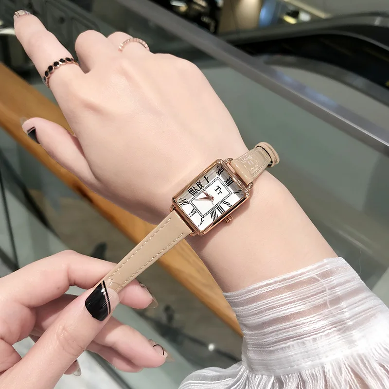 Nordic niche women's watch simple square women's watch retro luxury trend automatic waterproof quartz watch new birthday gift