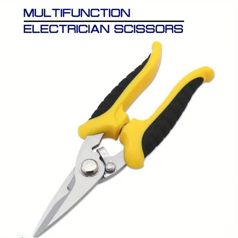 Stainless Steel Electrician Scissors Multifunctional Hand Scissors Groove Wire Trimmer and Steel Sheet Electrician Tools