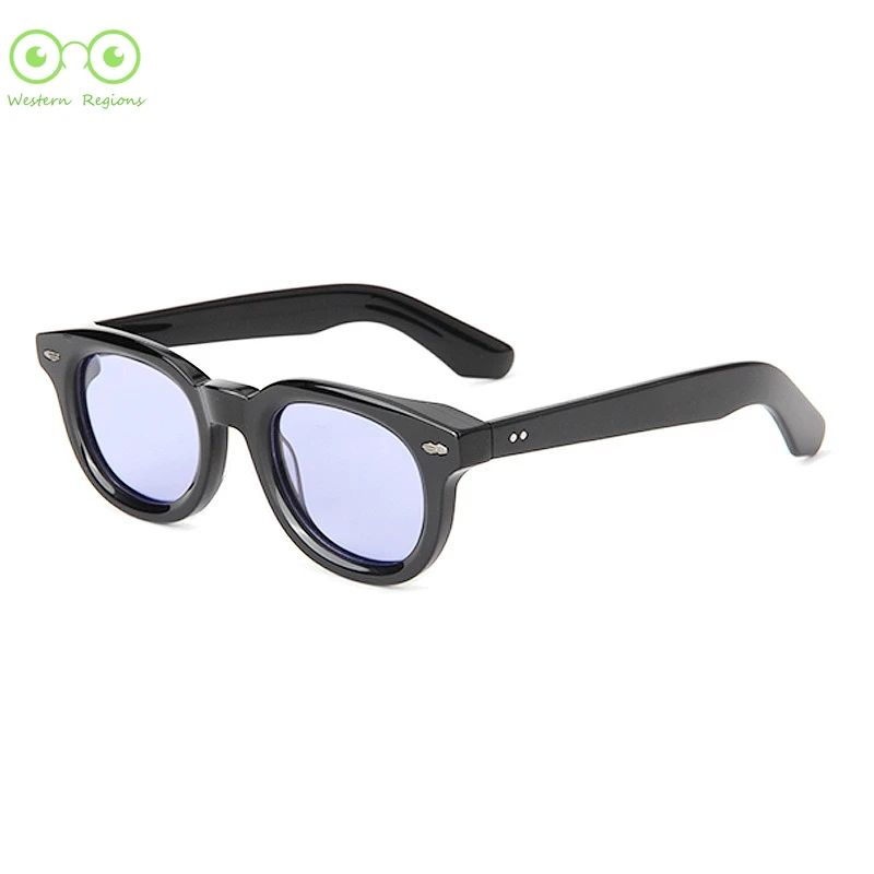 

Новые стильные высококачественные ретро-модные мужские солнцезащитные очки в толстой оправе с рисовой коробкой для ногтей UV400, овальные ацетатные солнцезащитные очки для женщин