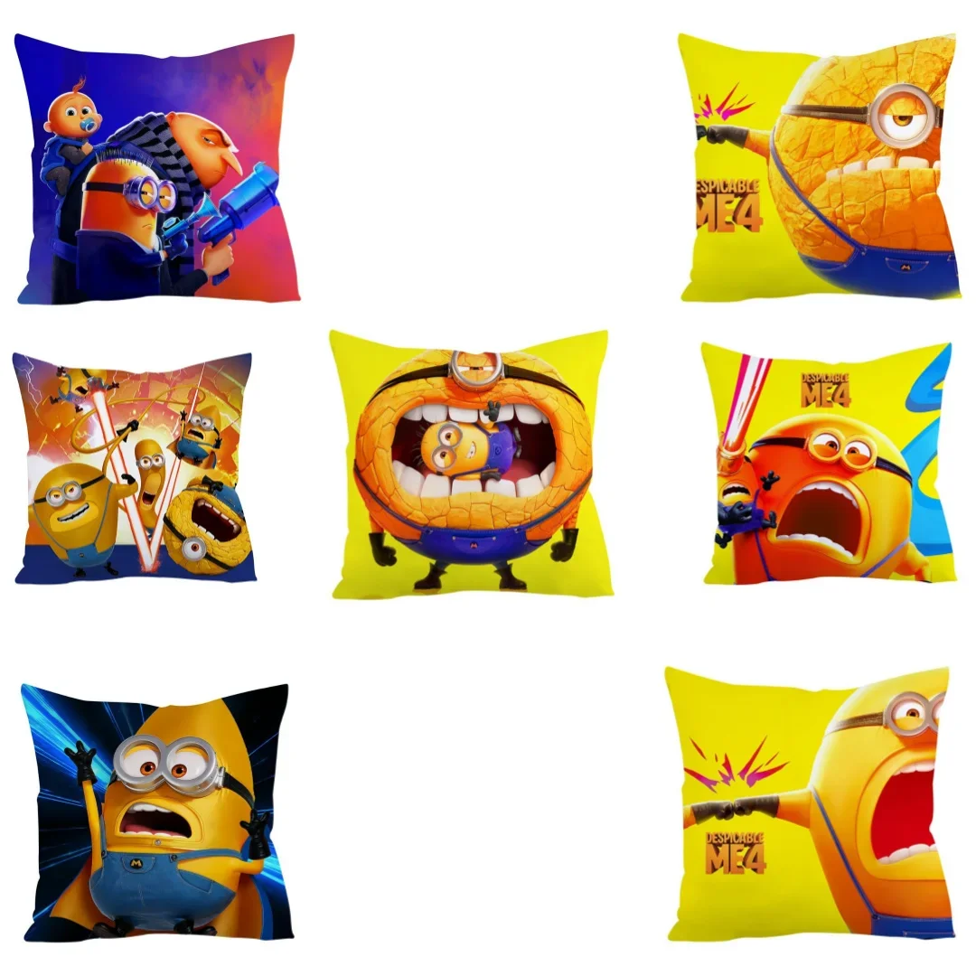 45mmx45mm New Minions Double-faced Case Pillows Decor Home Decorative Pillows Cools Boys Pillow Cover Kids Birthday Gifts