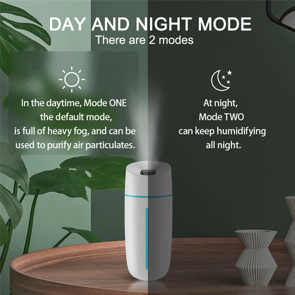 New 260ML USB Air Humidifier Portable Cool Mist Air Maker Freshener Car Home Office Yoga Use Essential Oil Aroma Diffuser