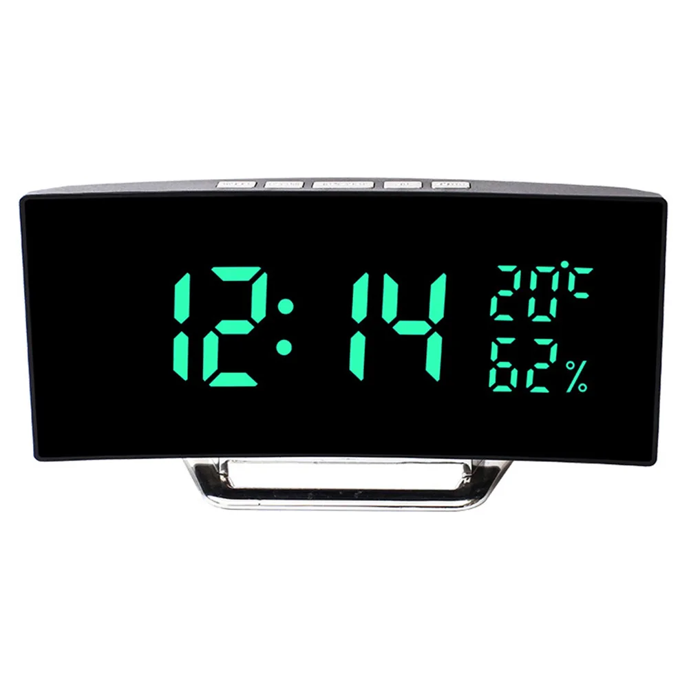 Bedroom Alarm Clock Night Mode Setting White Green White Green 12 24 Hours Format 166x84x45mm 3 Light Luminance Level