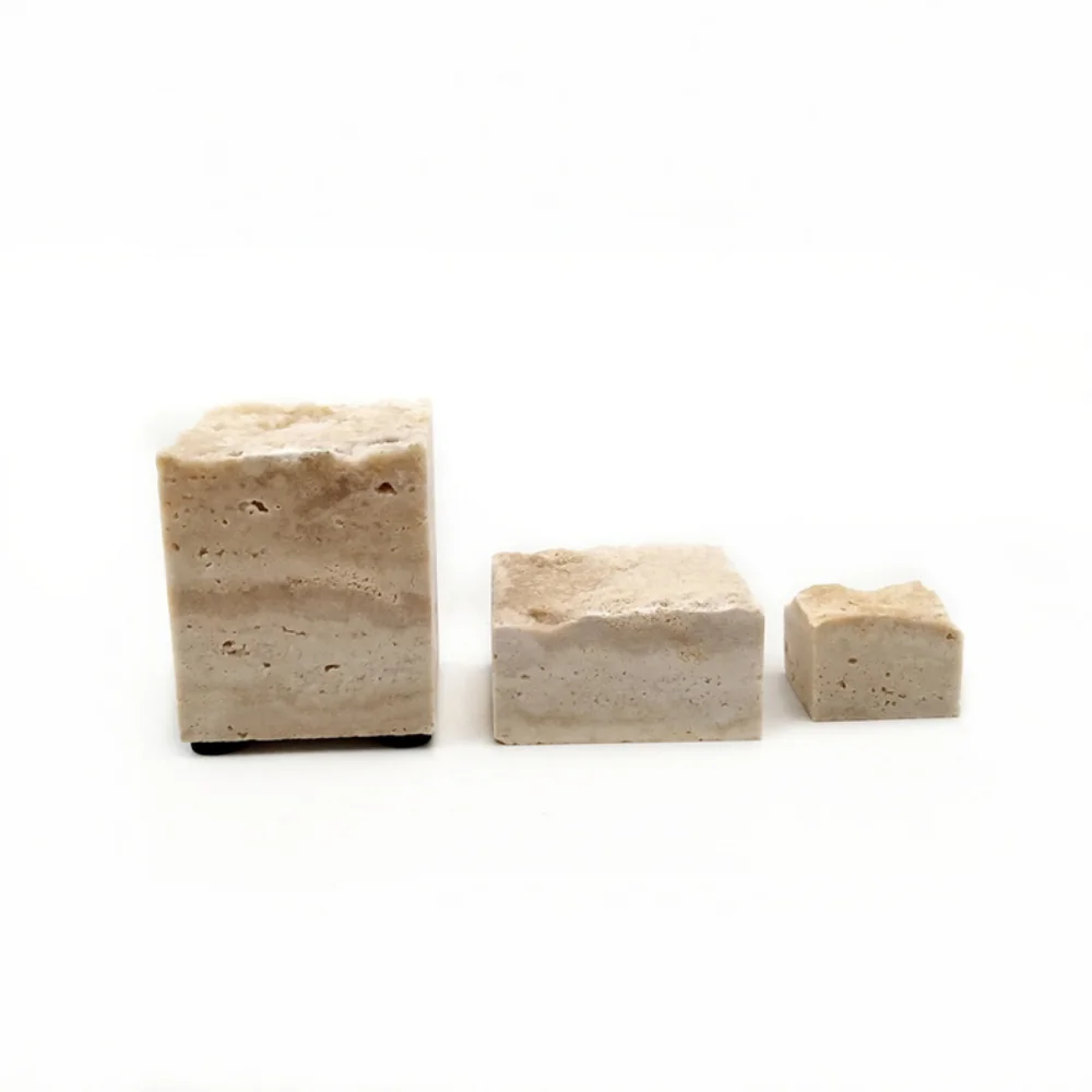 

Wholesale Customization 100pcs Wabi-sabi Style Natural Yellow Travertine Marble Perfumed Stone Diffuser