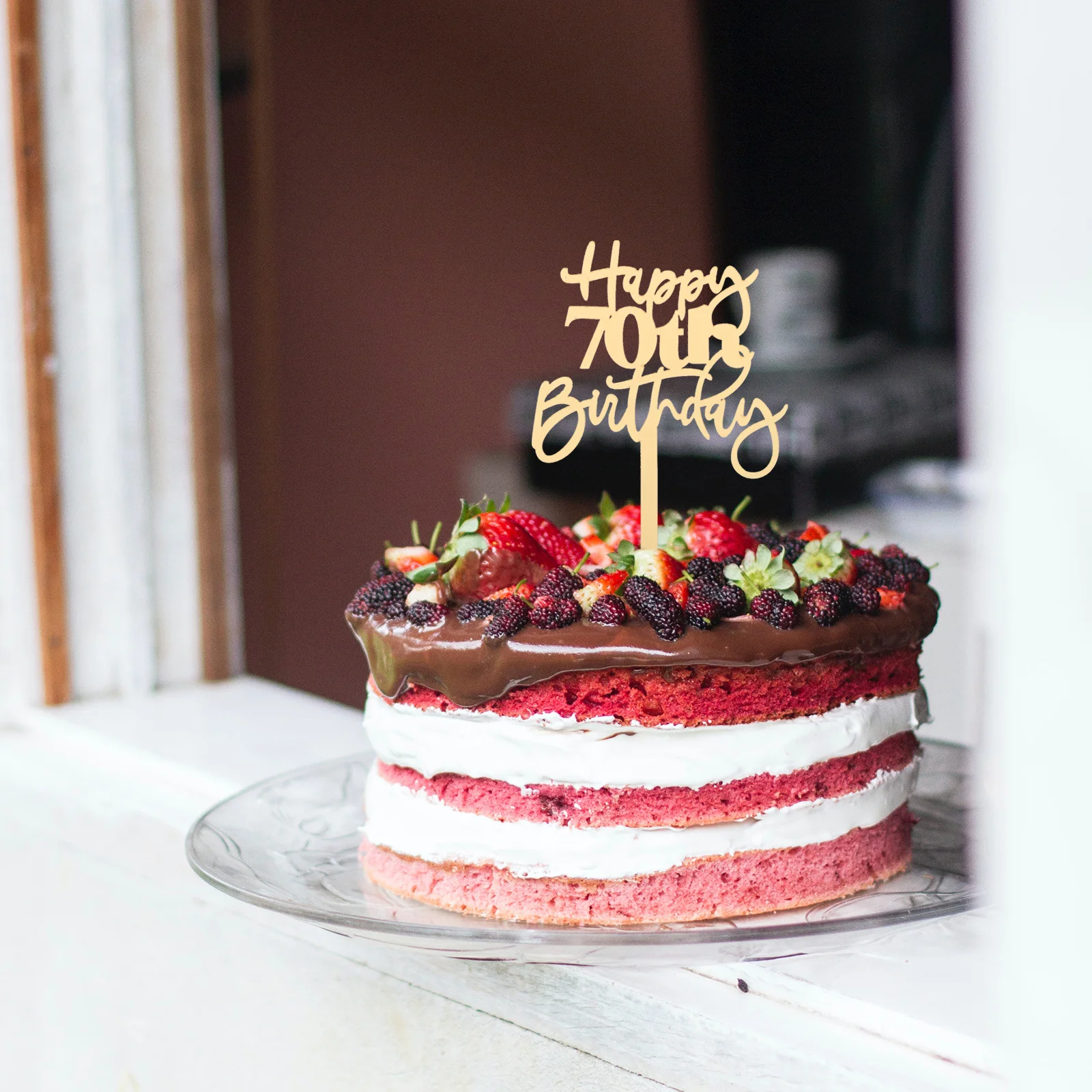 

10Pcs Elegant Happy 70Th Birthday Cake Toppers Cake Decorations Birthday Party Supplies Party Cupcake Toppers Cupcake Picks